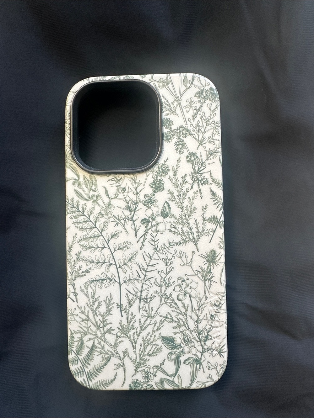 Floral White & Green Botanical iPhone 14 Pro Case - Protective Style